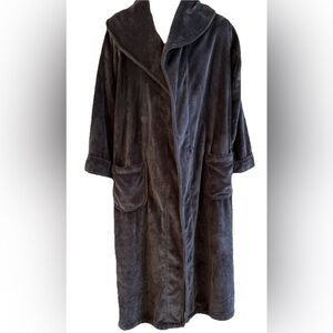 Pottery Barn Long Robe Womens Large Dark Gray Shawl Collar *Missing Belt